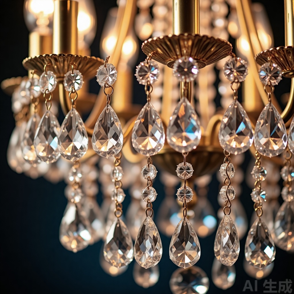 AI illustration of light reflecting through crystal details