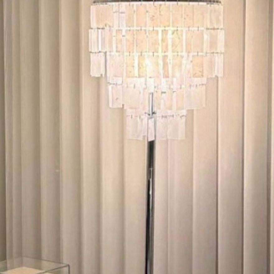 Tiered shell floor lamp