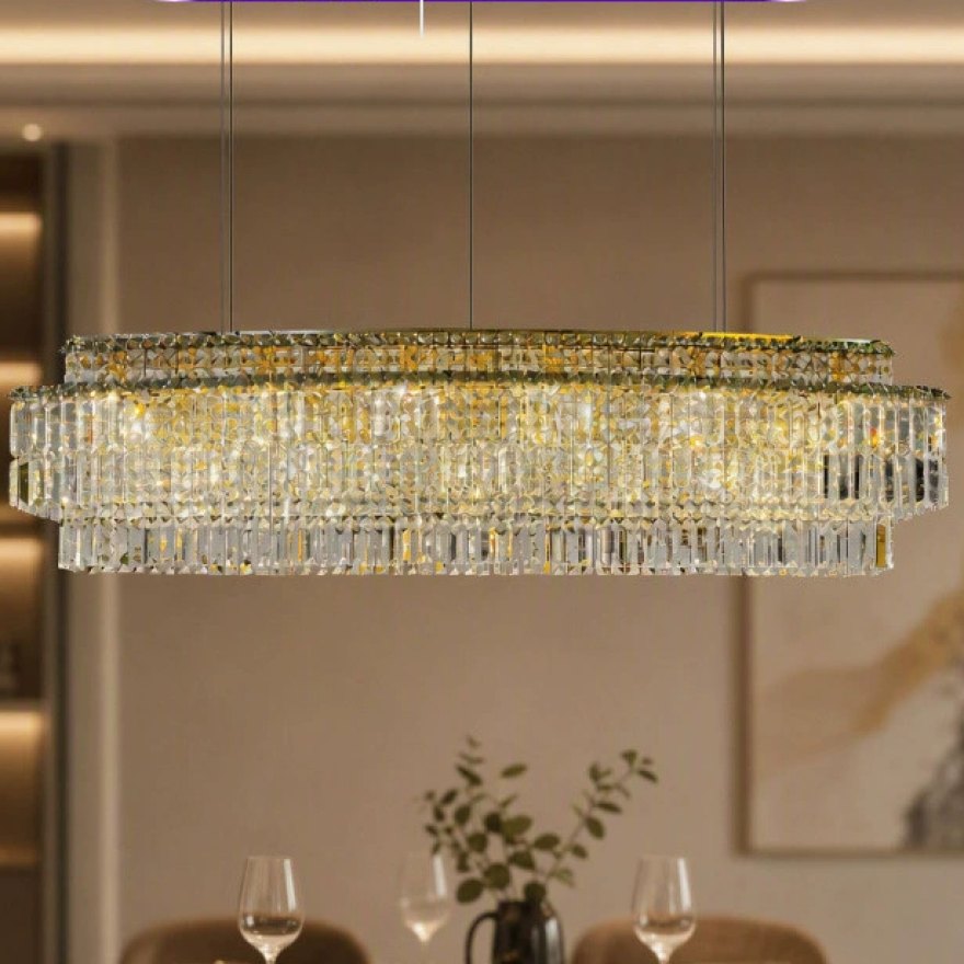 Linear crystal chandelier, model P241